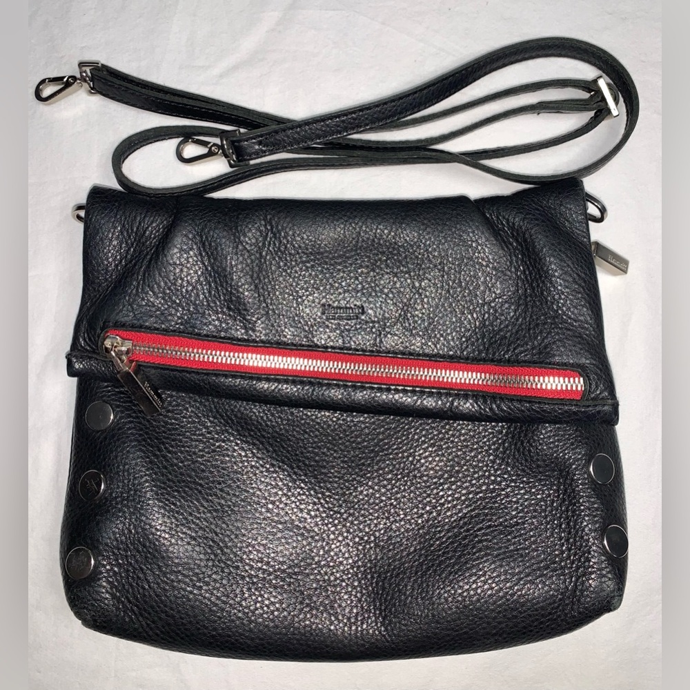 Hammitt purse black soft leather with riveting